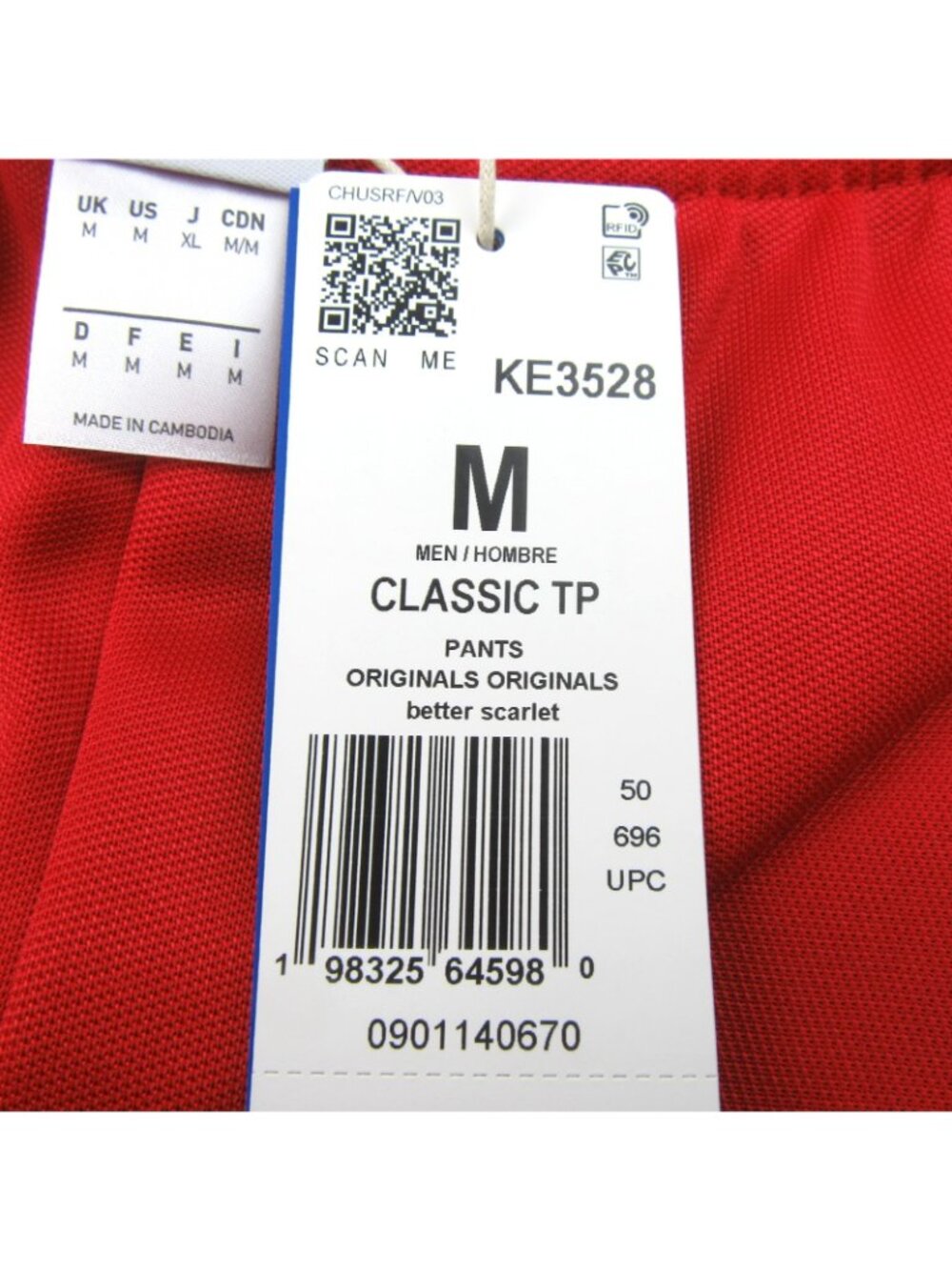 Adidas Originals Classic Track Pants Men's Size Medium Scarlet Red NEW - Picture 11 of 15